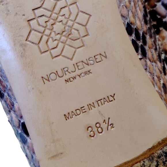 Nour Jensen Leather Snakeskin Python Pointed Toe Flats Women's Size 38.5 - 8 - Picture 8 of 8